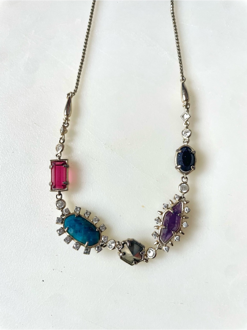 Kendra Scott Pink Blue Purple Multi-Stone Necklace